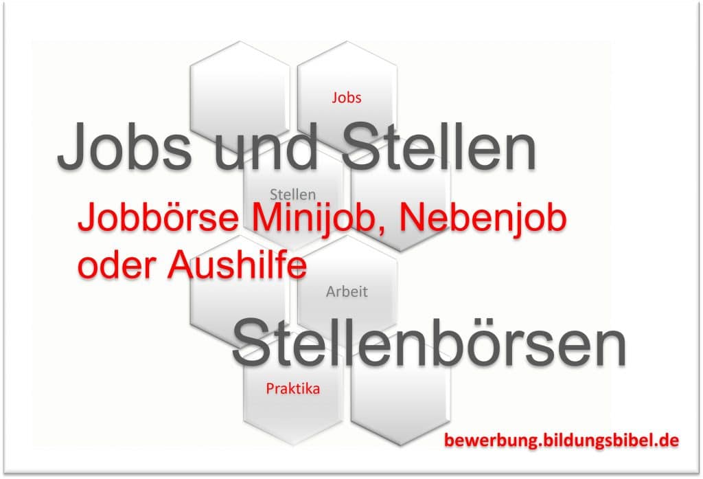 Jobbörse Minijob, Nebenjob und Aushilfe, Stellenangebote für verschiedene Bereiche finden, geringfügige Beschäftigung oder 450 Euro Jobs.